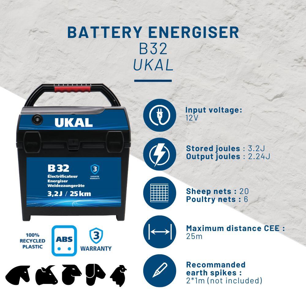 Battery post fence accessory Ukal B32 2/7