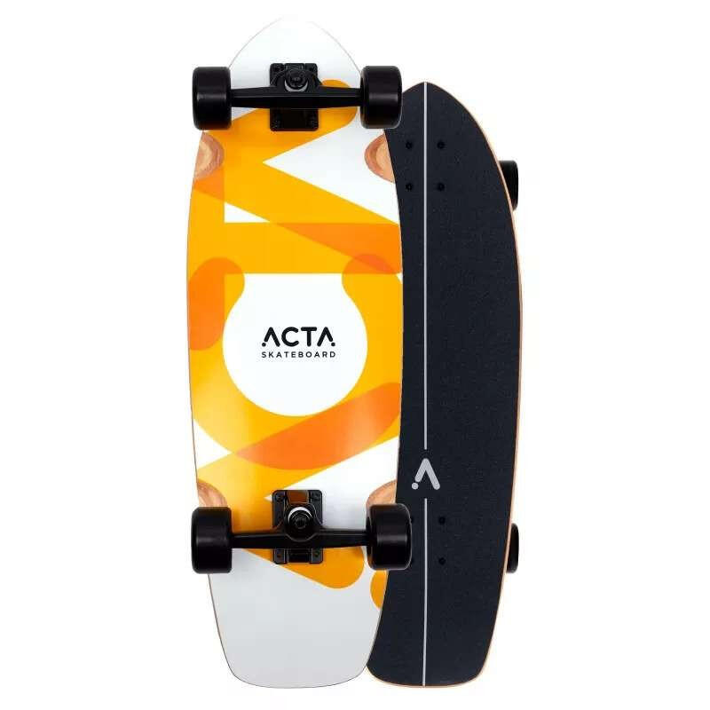 ACTA Surfskate Overlap 31" – Laranja e Branco - Prancha de surfe em maple de 7 c 6/8