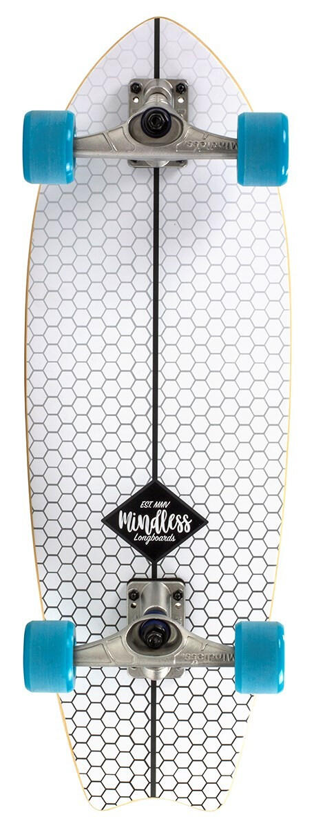 Mindless Surf Skate Fish Tail Bianca 29.5" Longboard 6/7