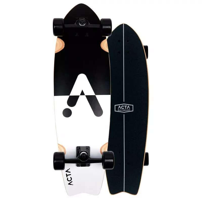Surfskate Upside Down 32" – Noir & Blanc - Pour pumptrack, cruising et carv 6/9