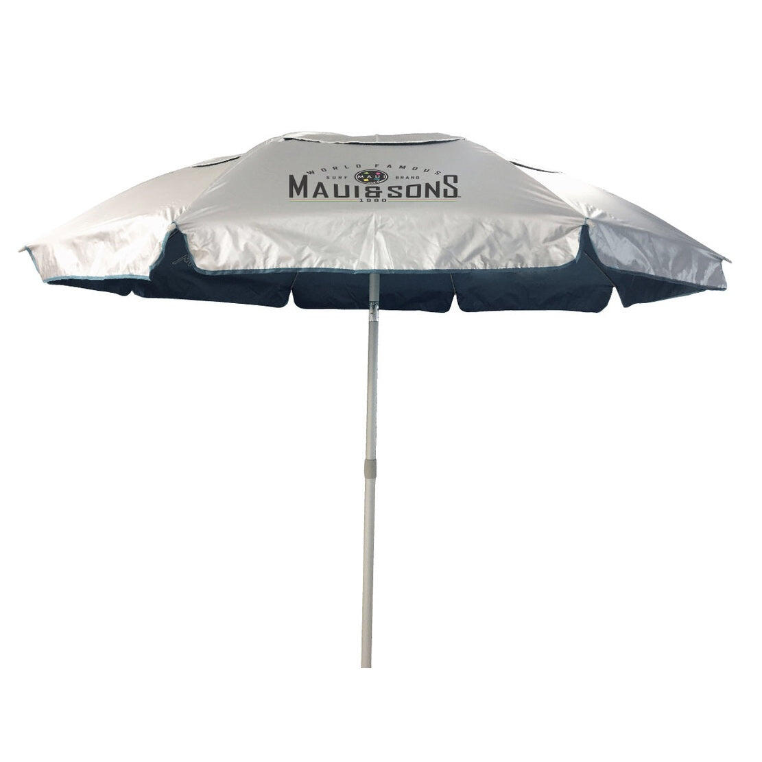 Umbrelă Plajă Maui & Sons XL 220 cm Rabatabilă - UPF50+, Fibră de Sticlă, Gri