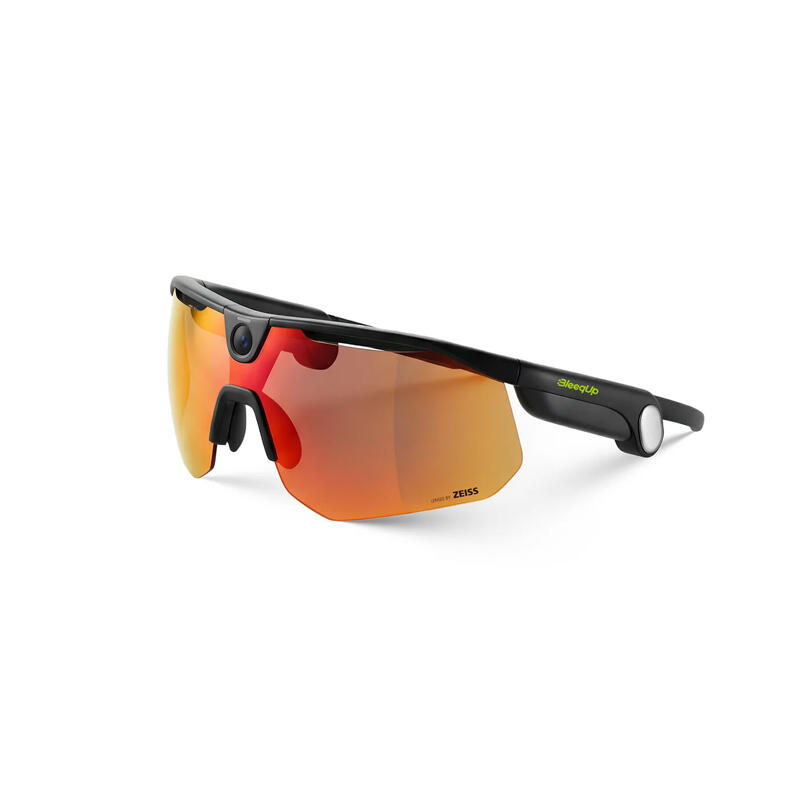BleeqUp Ranger AI Sports Camera Glasses - Orange Red Lens