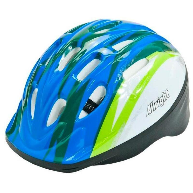 Kask rowerowy Allright Junior biało-niebiesko-zielony rozmiar S