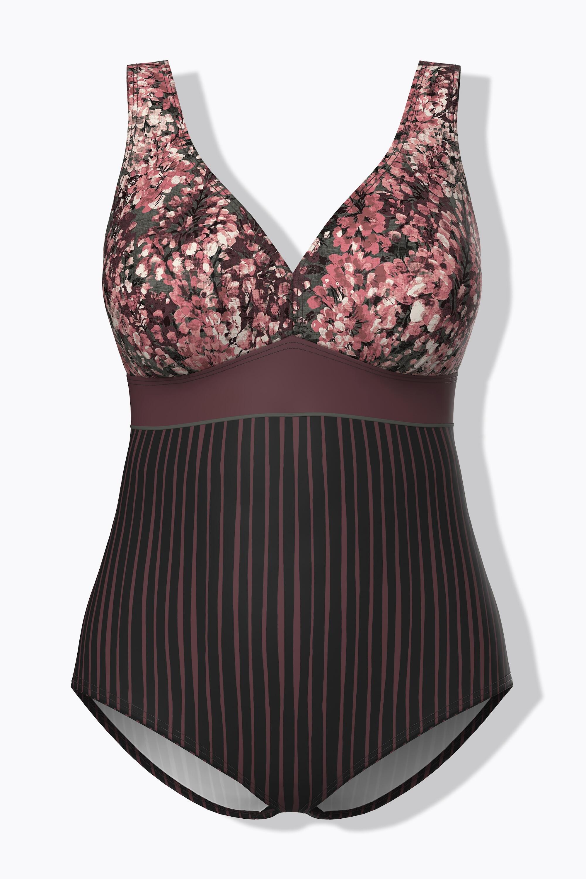 Femme Maillot de bain avec bonnets souples rayures/bande fantaisie 7/7