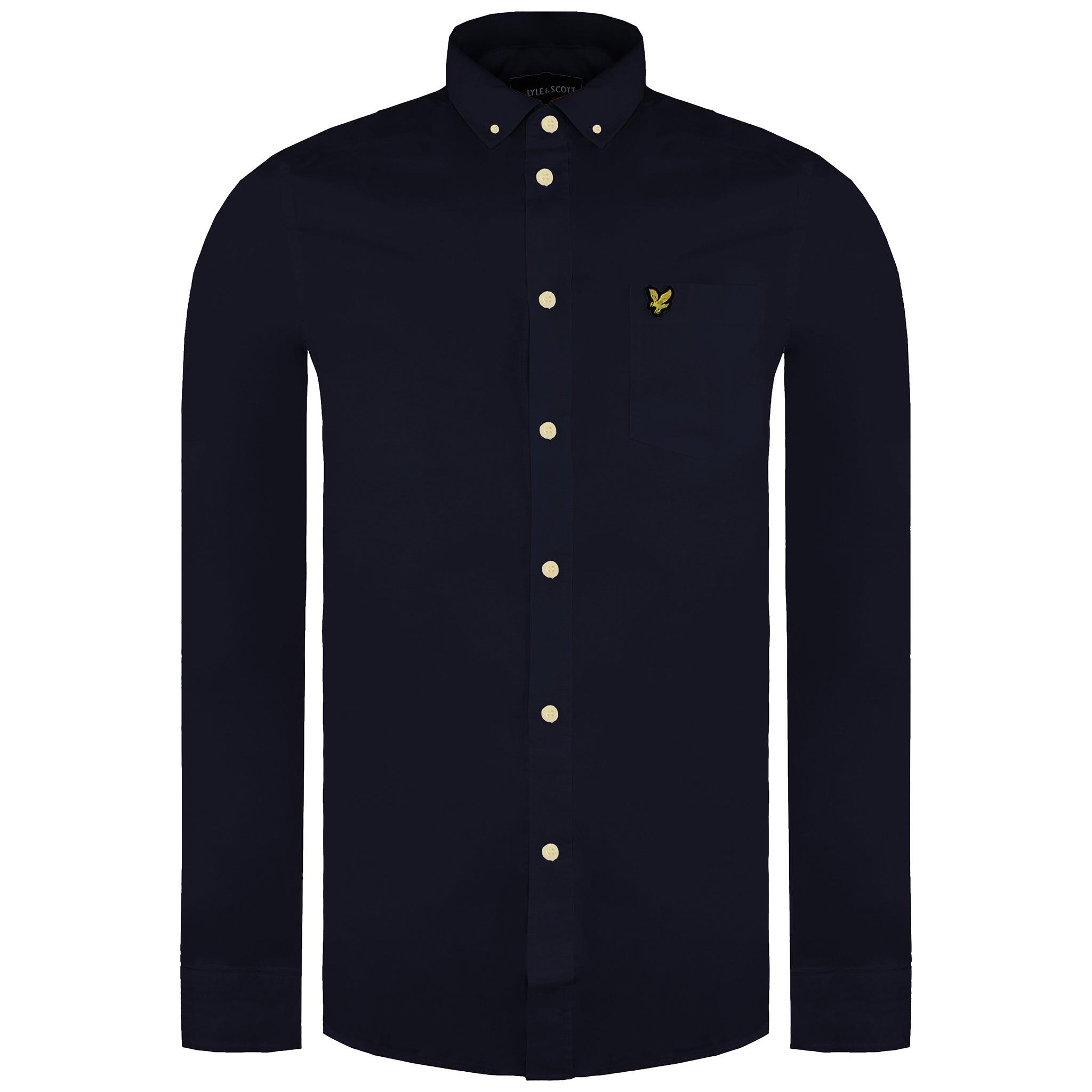 Lyle & Scott Light Weight Mens Navy Oxford Shirt 1/1
