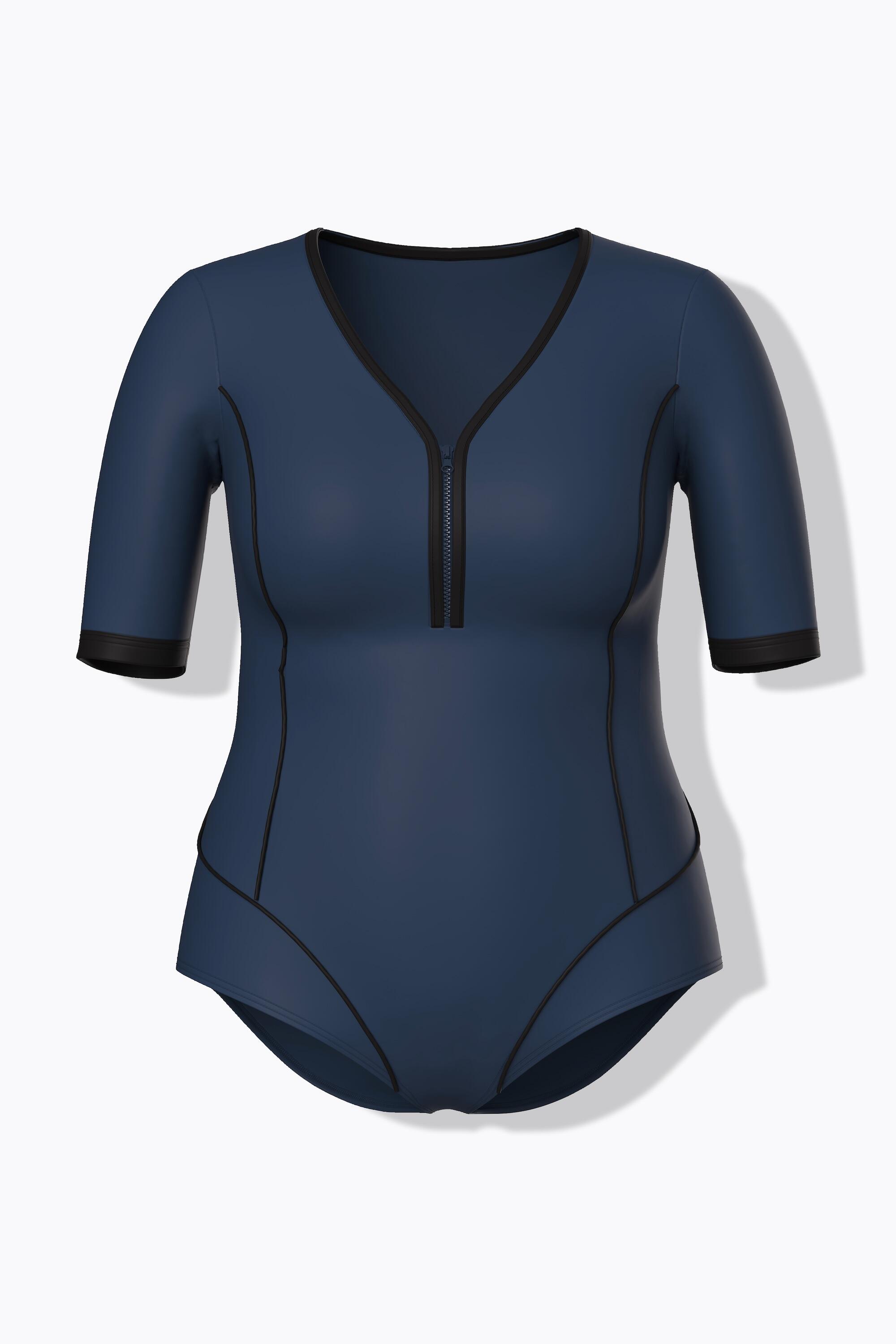 Dames Badpak korte mouwen zachte cups rits gerecycled 4/6