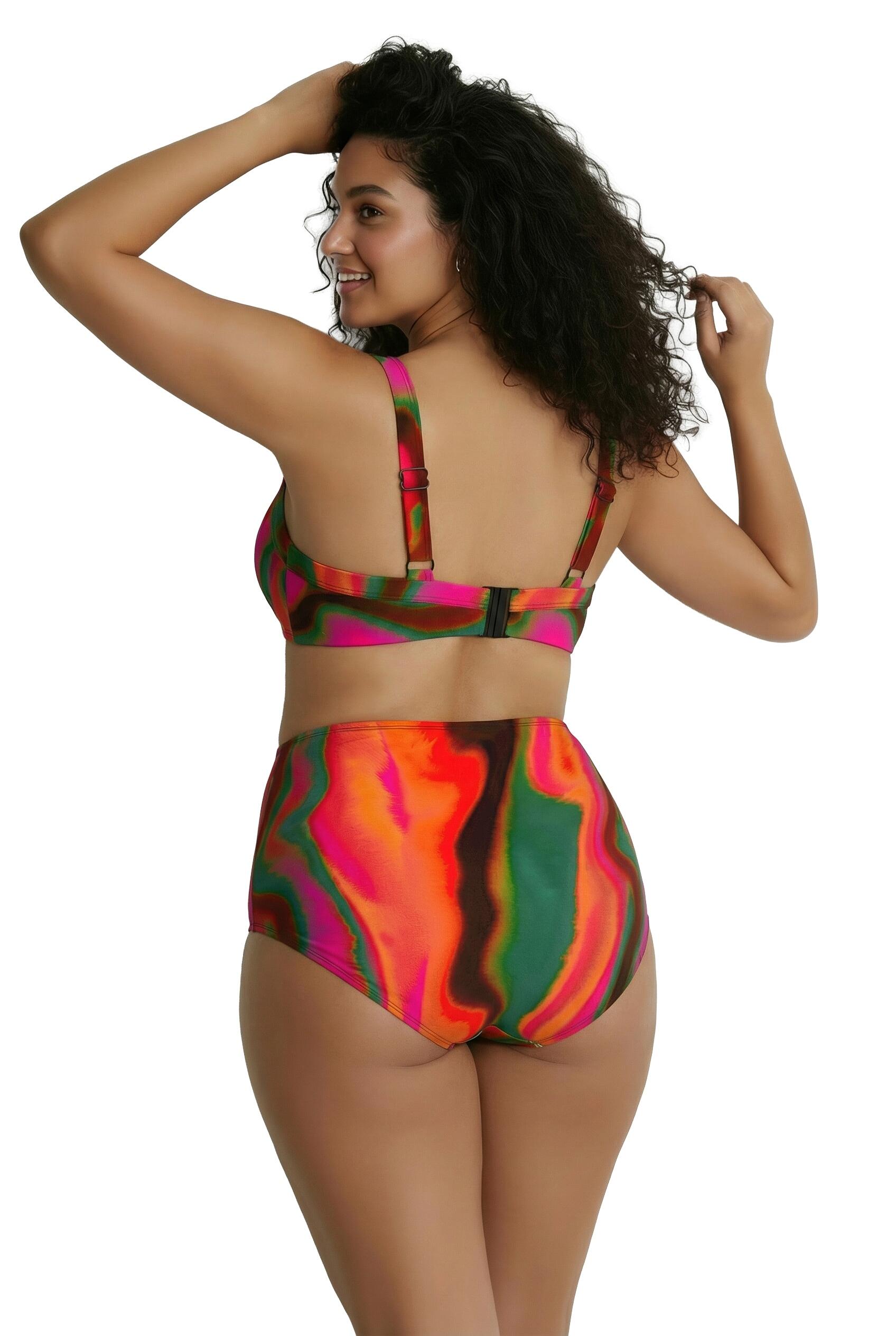 Dames Bikini kleurverloop zachte cups gedrapeerd gerecycled 6/7