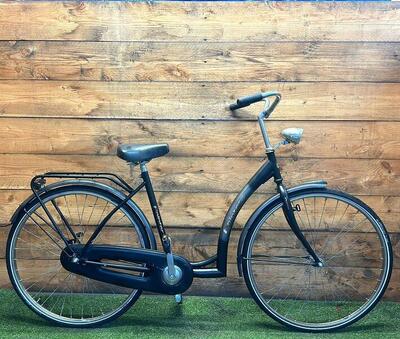 Pointer stadsfiets 28" zwart, terugtraprem, met standaard