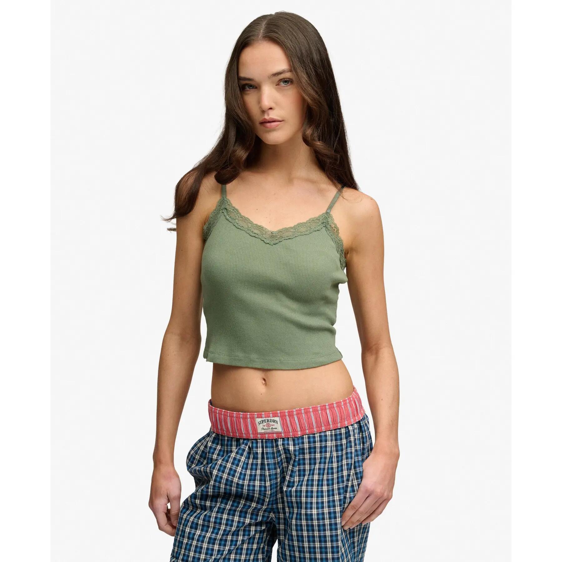 Canotta con bordino in pizzo donna Superdry Essential 2/6