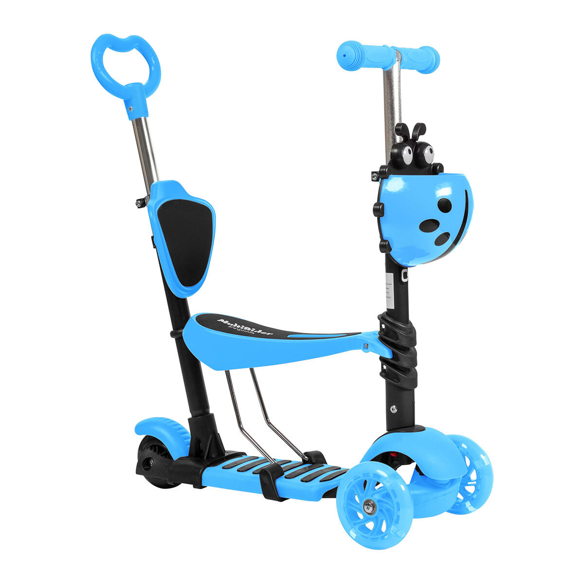 MultiRider - kinderstep met duwstang - hoogte verstelbaar - blauw 2/5