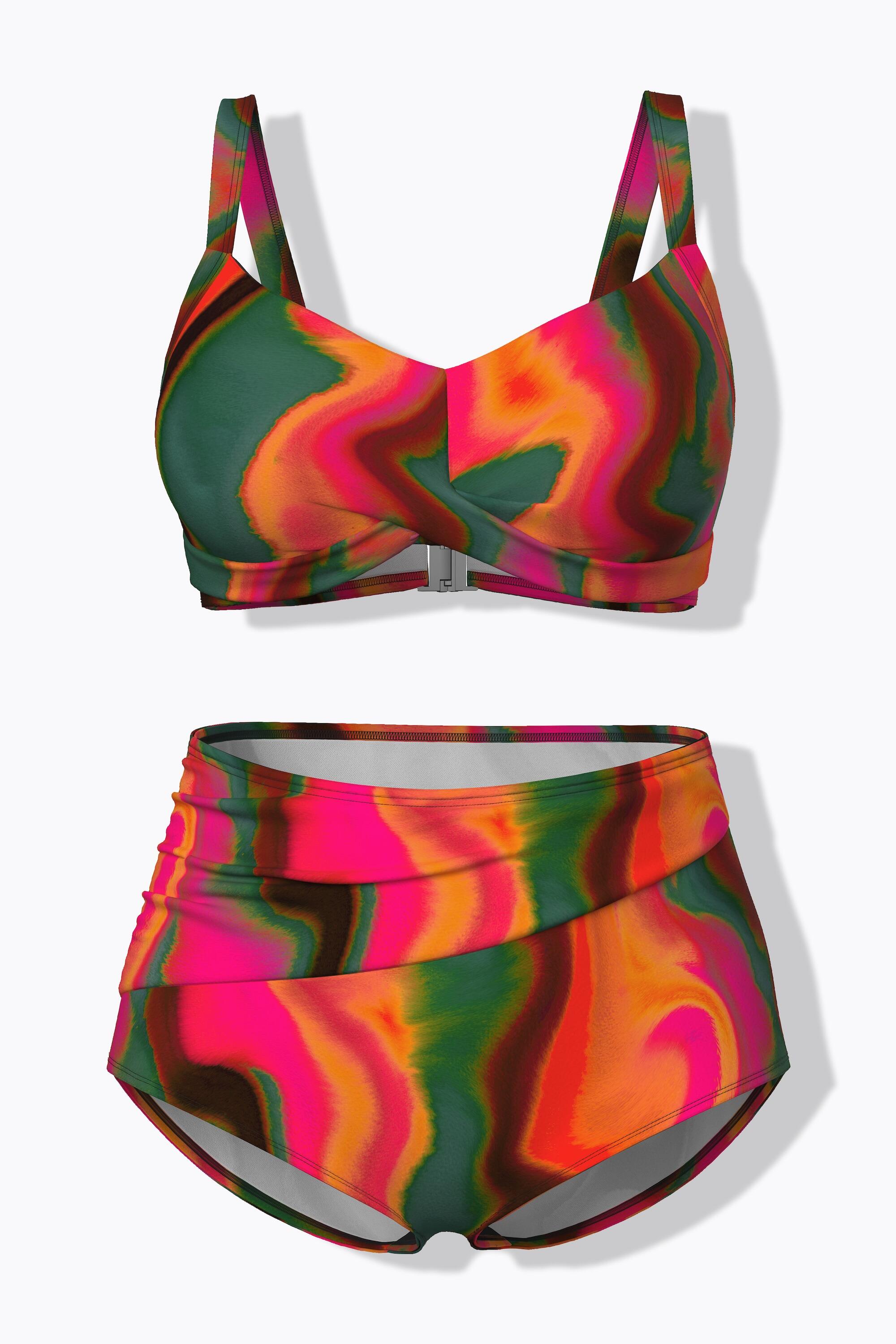 Dames Bikini kleurverloop zachte cups gedrapeerd gerecycled 4/7