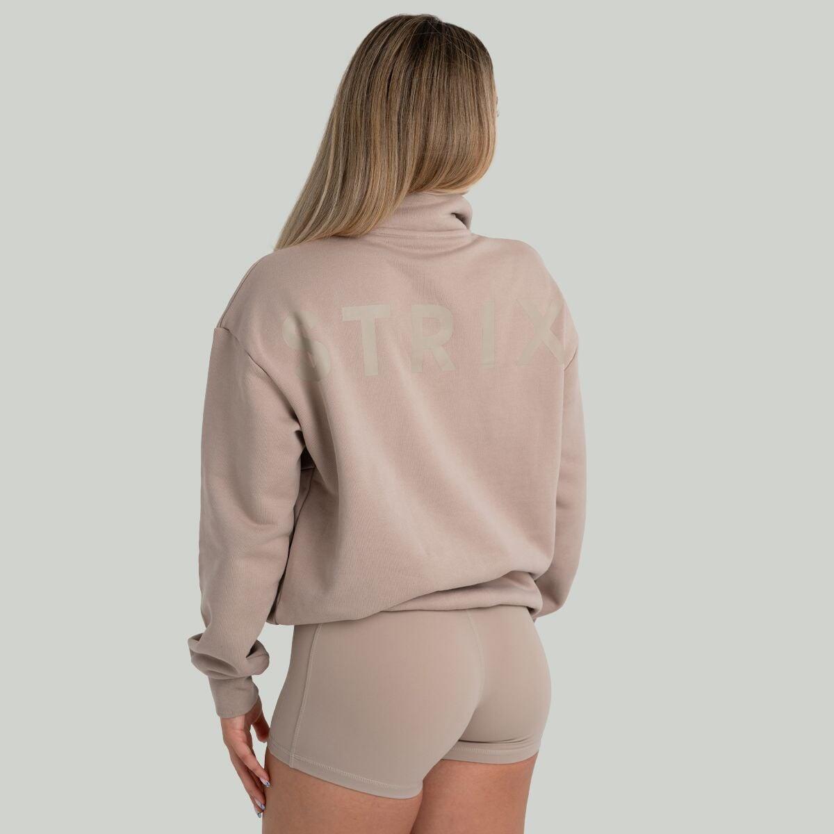 Donna felpa con zip Taupe 2/5