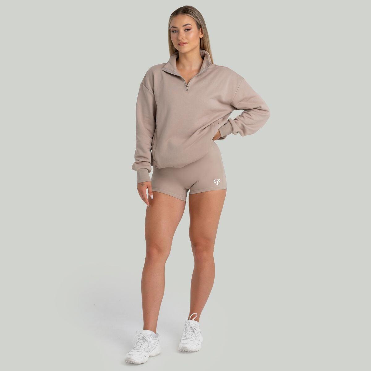 Donna felpa con zip Taupe 4/5