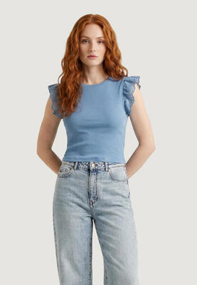 Bandeau top onlmathilda s/l lace detail jrs noos dames blauw