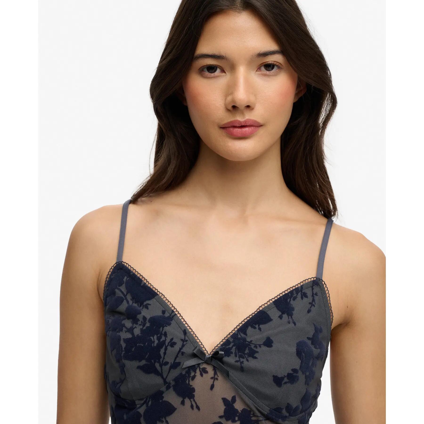 Vrouwelijke mesh tanktop met flockprint Superdry 5/5