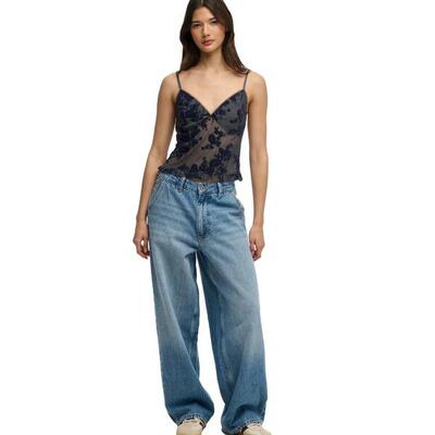 Vrouwelijke mesh tanktop met flockprint superdry