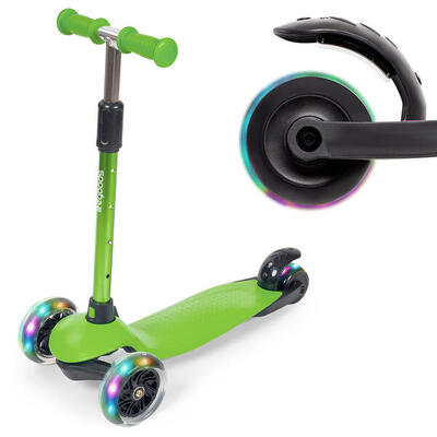Kinderstep - 3 lichtgevende wielen - hoogte verstelbaar - groen