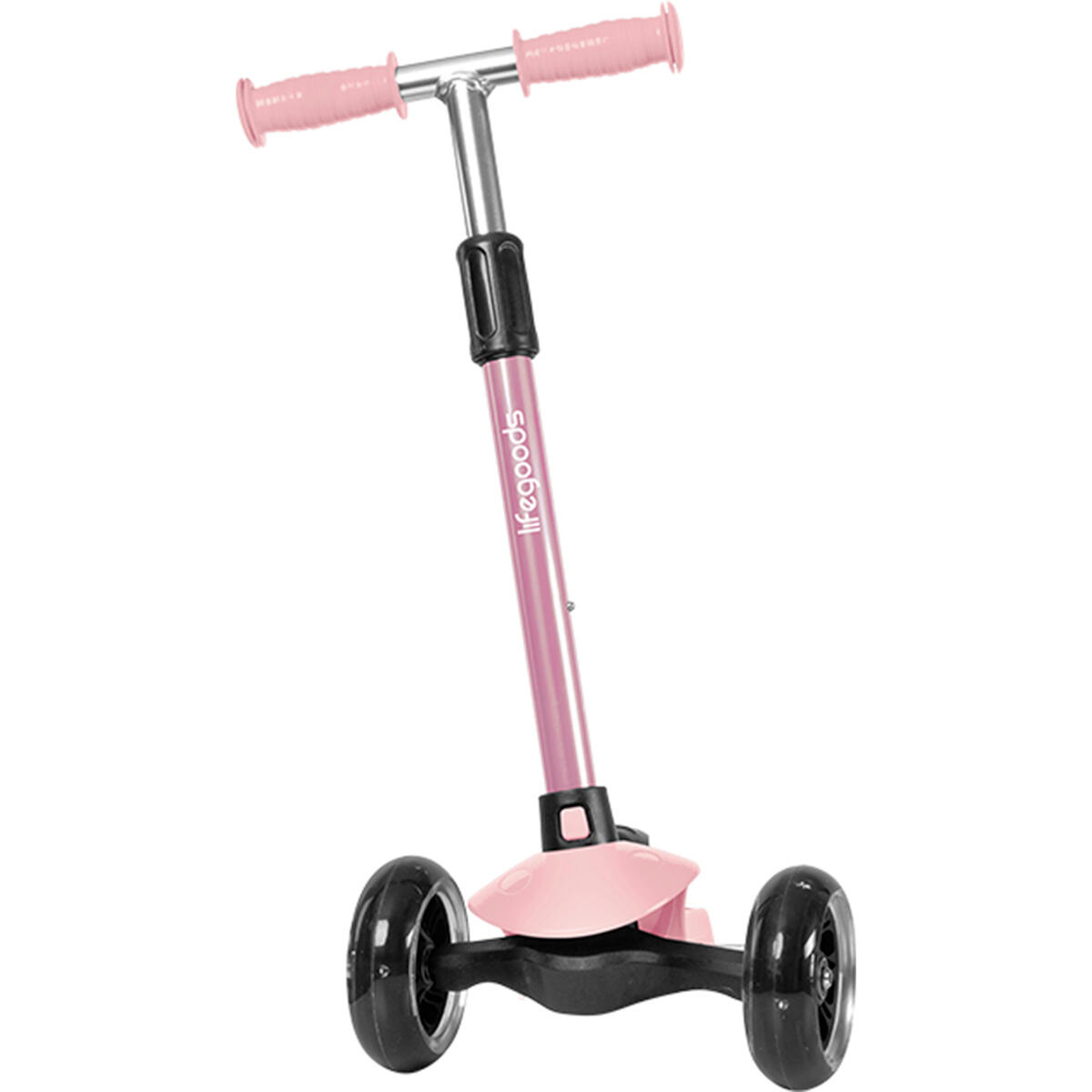 Kinderstep - 3 lichtgevende wielen - hoogte verstelbaar - pastel roze 3/6