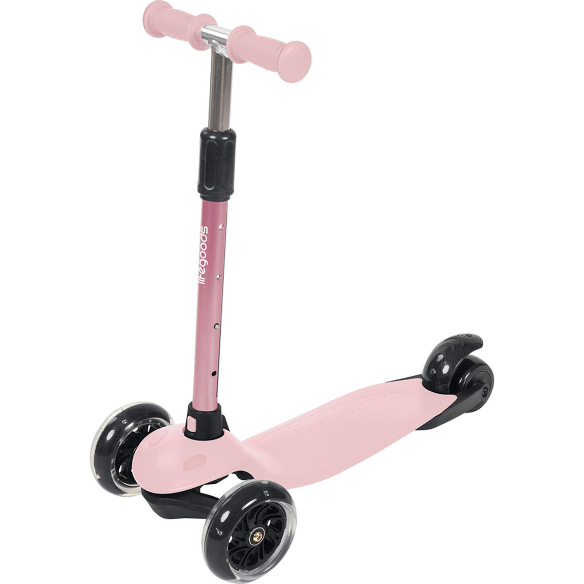 Kinderstep - 3 lichtgevende wielen - hoogte verstelbaar - pastel roze 5/6