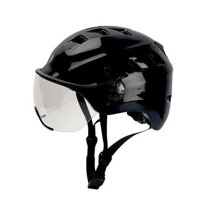 EDGE LED-fietshelm met vizier BLACK.