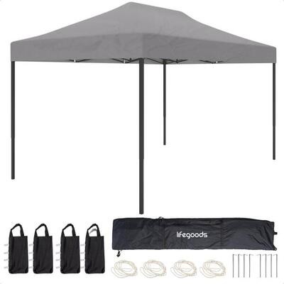 Partytent - paviljoen - 3x4.5 m - easy up - opvouwbaar - donkergrijs