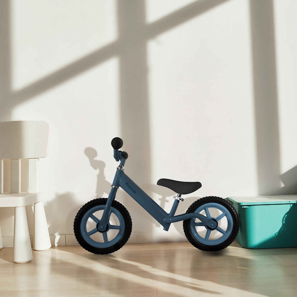 Loopfiets - balance bike - loopfietsje - marineblauw 3/4