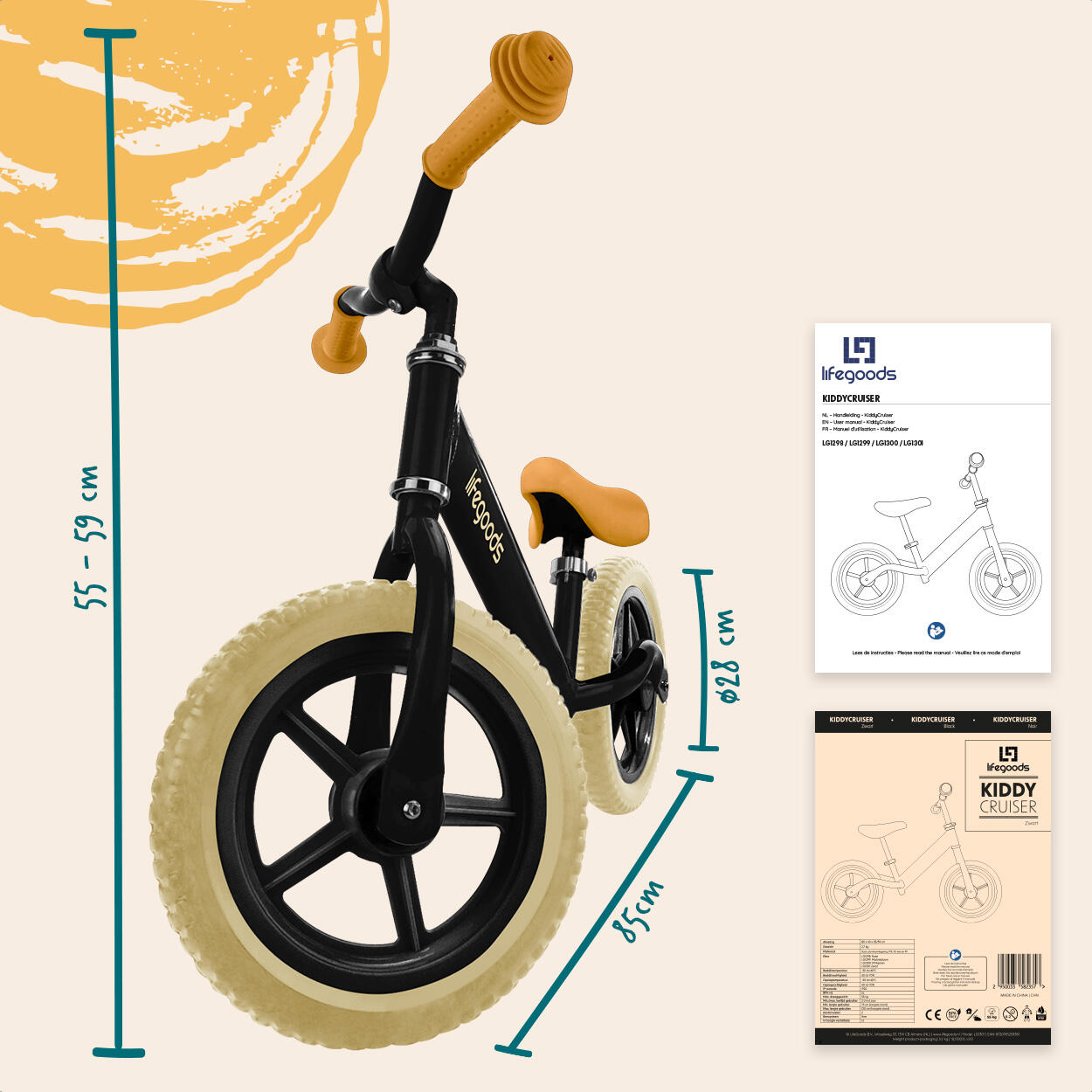 Loopfiets - balance bike - loopfietsje - zwart 4/4