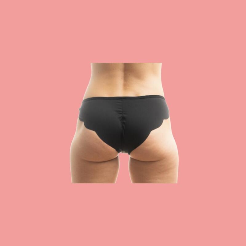 Sarah Sporty Low Cut Underwear Absorbent for Leaks and Periods Black