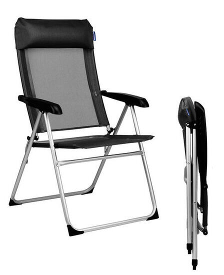 Campingstoel - opvouwbaar - 110kg draagvermogen - verstelbaar - zwart