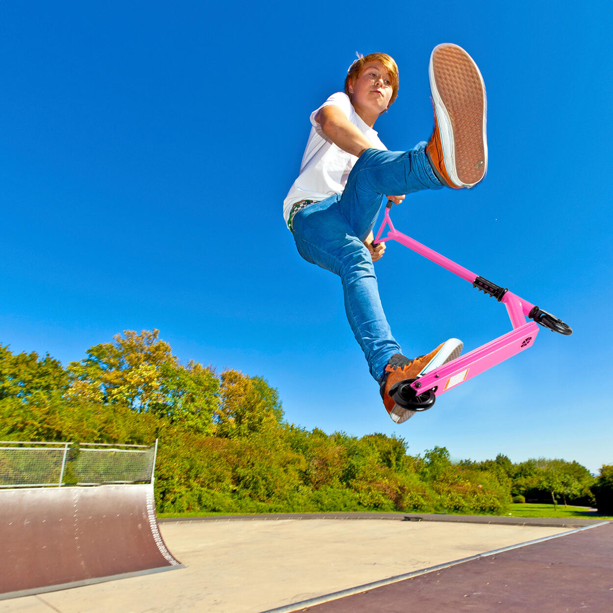 StuntRider - trottinette freestyle - roues 100mm - rose 3/4