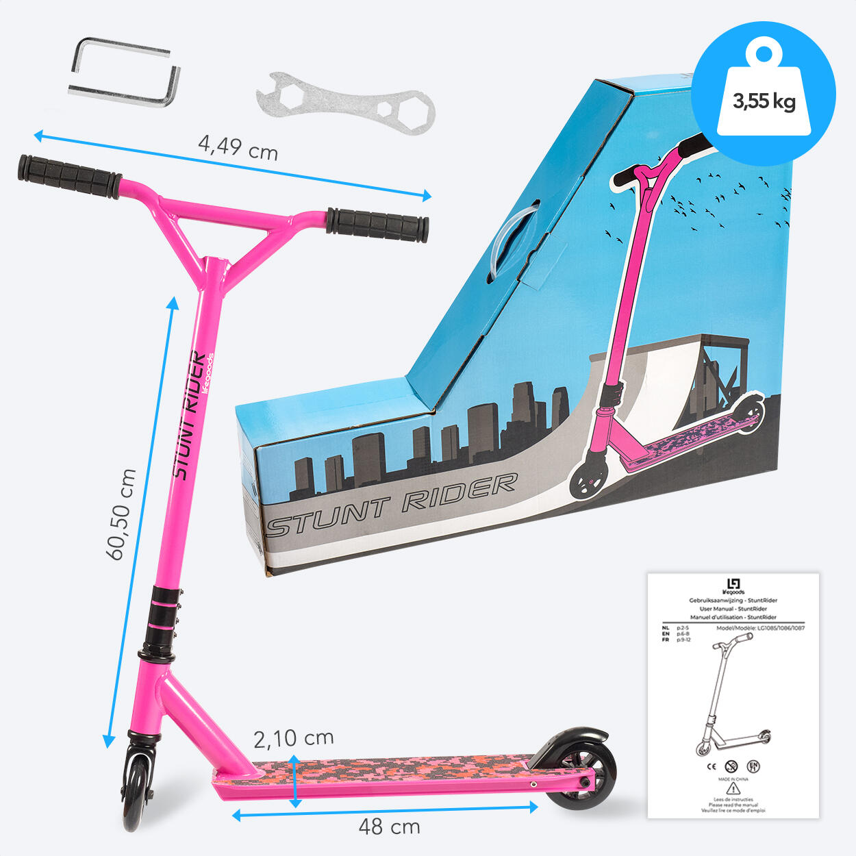 StuntRider - trottinette freestyle - roues 100mm - rose 4/4