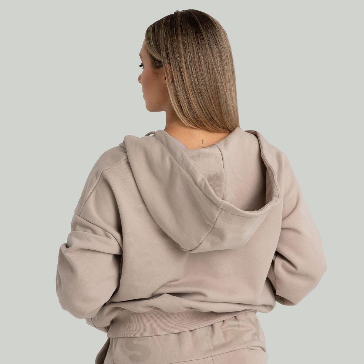 Donna felpa con zip Taupe 3/6