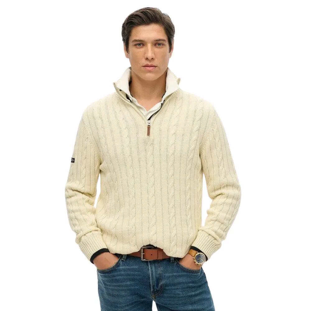 Drehstrick-Zipper-Pullover aus Baumwolle Superdry Classic 2/6