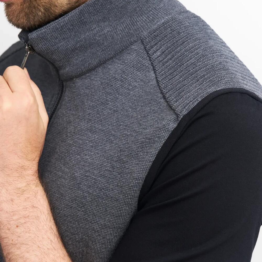 Ärmellose Weste Ralf Full Zip Grey für Herren aus Wolle – Grau 5/5