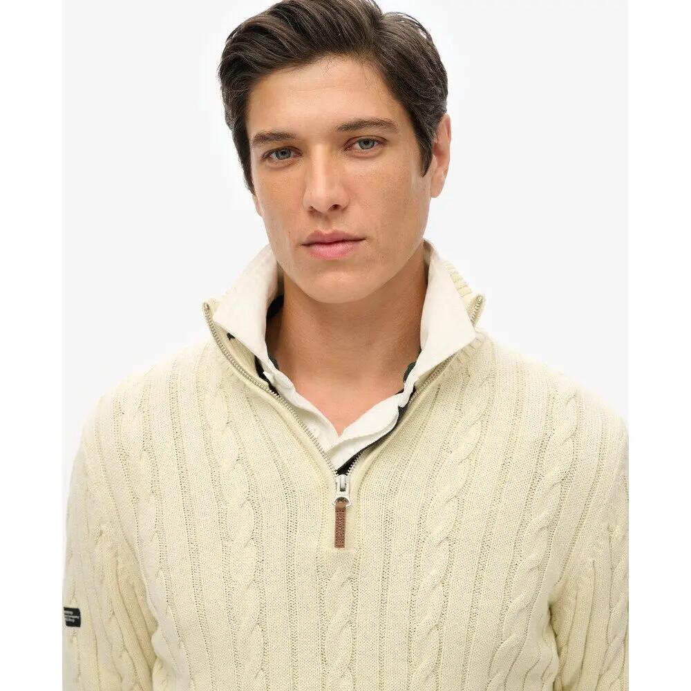 Drehstrick-Zipper-Pullover aus Baumwolle Superdry Classic 5/6