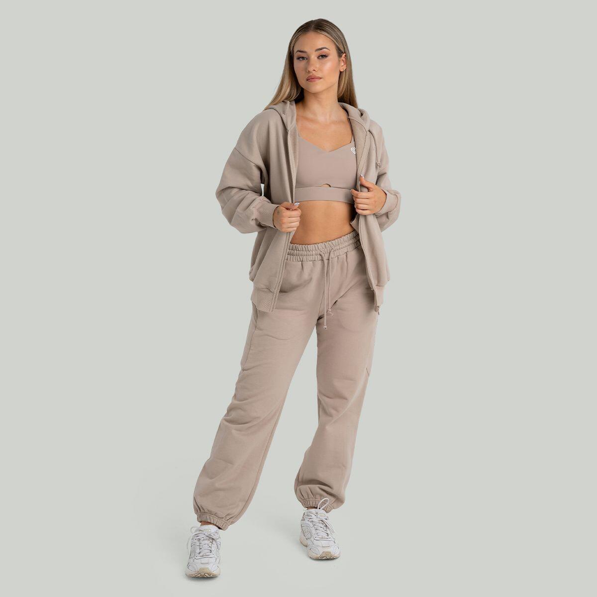 Donna felpa con zip Taupe 5/6