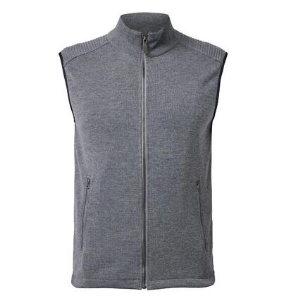 Gilet sans manches Ralf Full Zip Grey pour homme en laine – gris