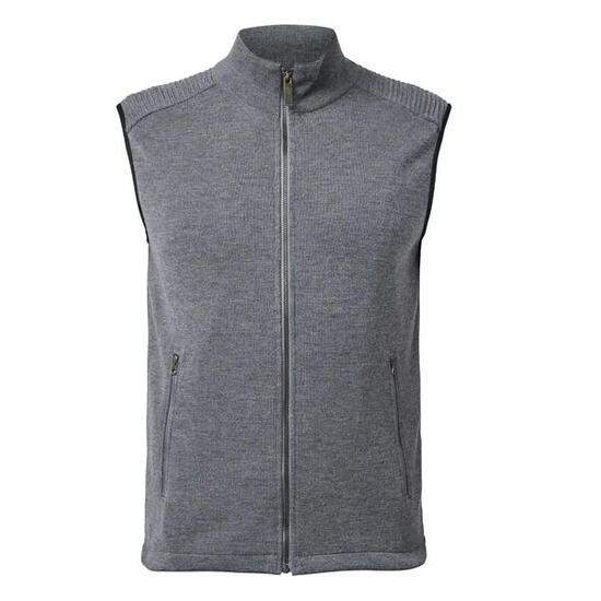 Gilet sans manches Ralf Full Zip Grey pour homme en laine – gris