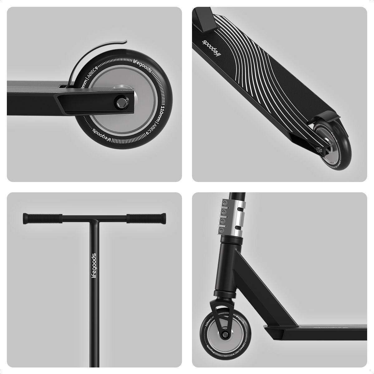 Trottinette freestyle Pro X - guidon en T - HIC - 110mm - 100kg - noir 2/3
