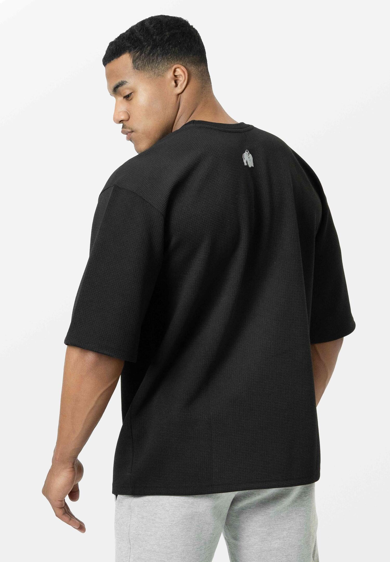 Idaho Übergroß Waffle T-Shirt - Schwarz 5/6