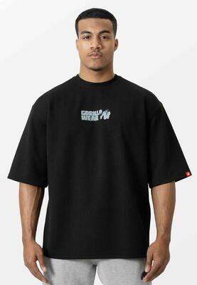 Idaho oversized waffle t-shirt - zwart