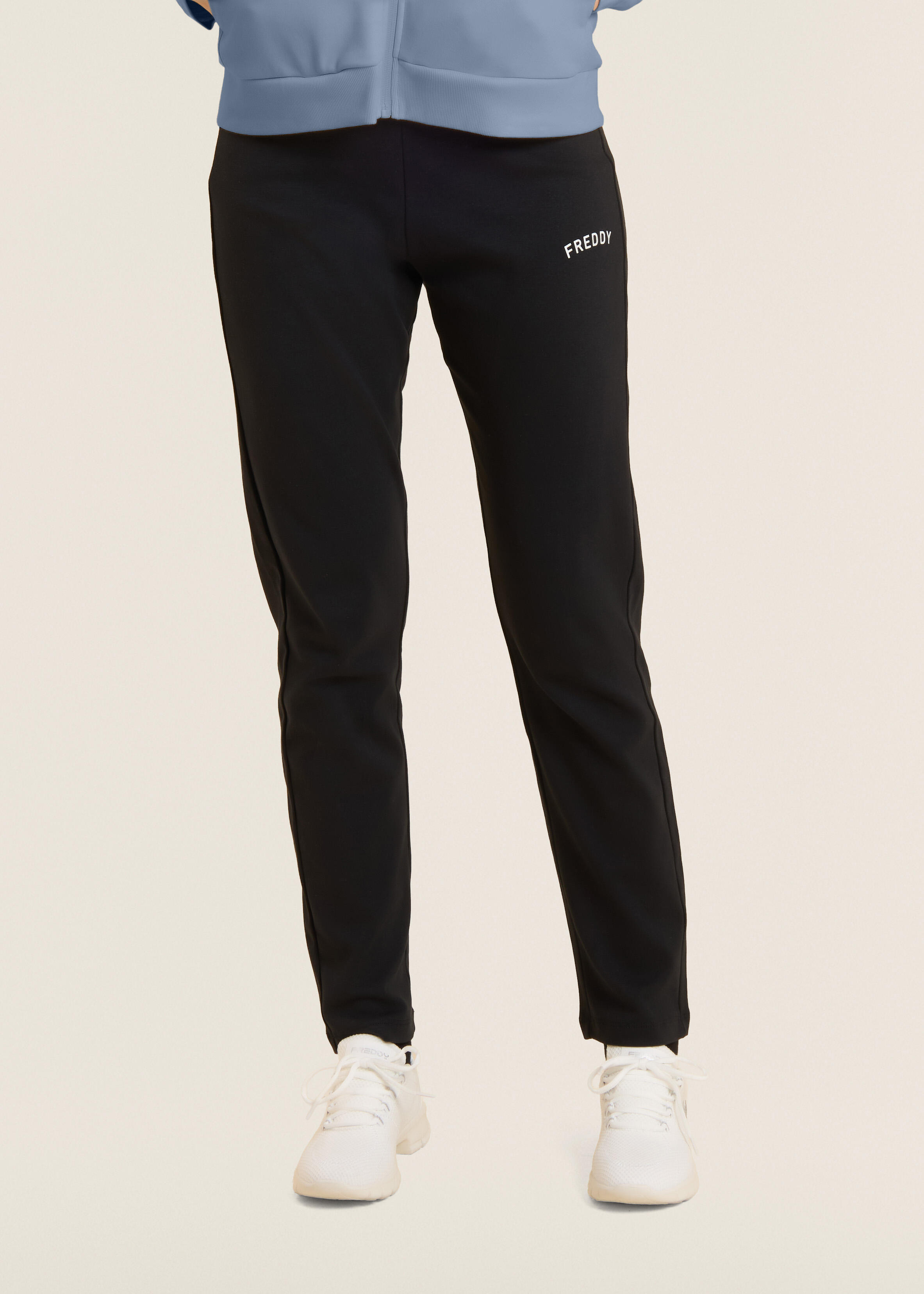 Jumpsuit met ritssluiting en hoge kraag, logo met strass-steentjes 4/5