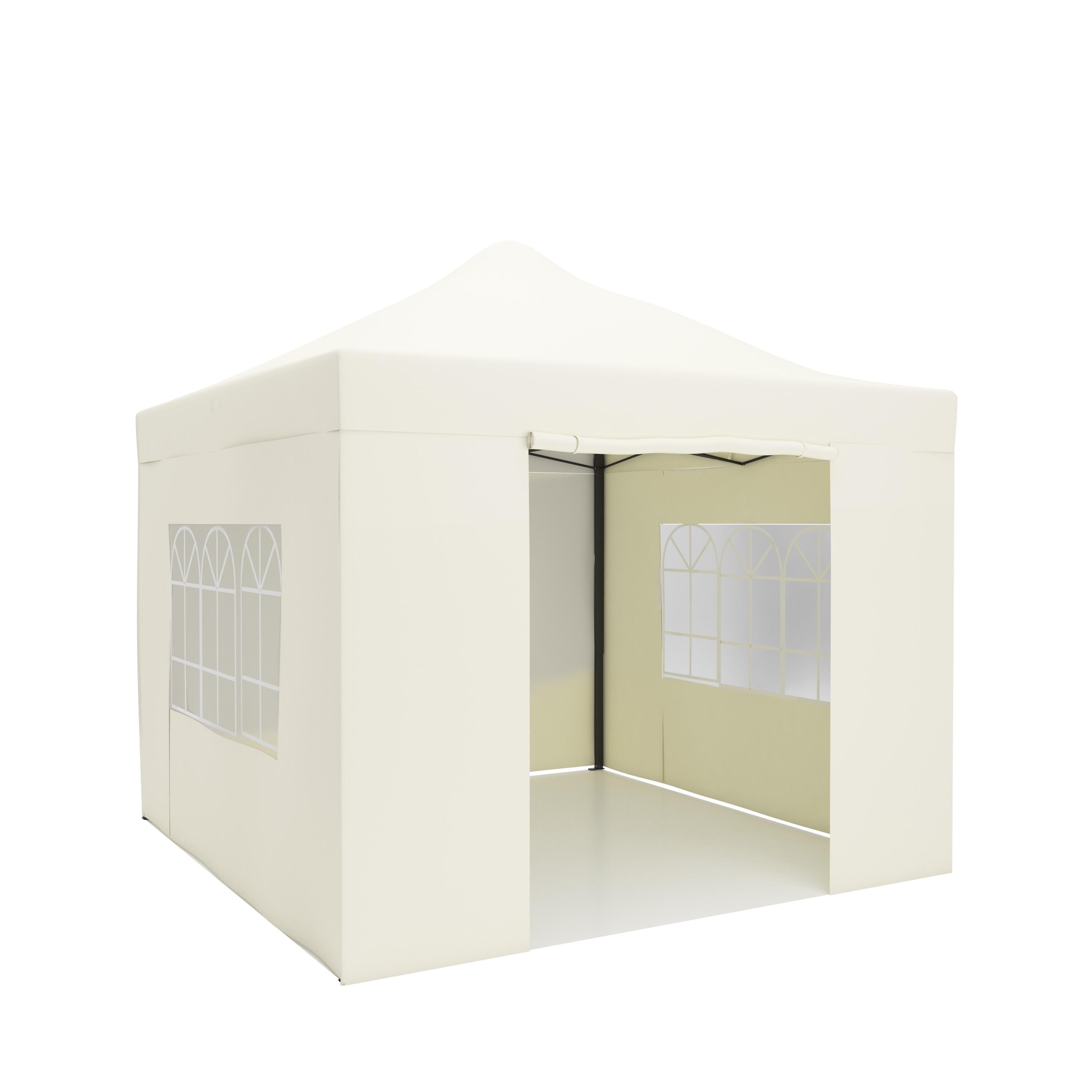 Partytent - 3x3 m - zijwanden - easy up - paviljoen - opvouwbaar - beige 2/5