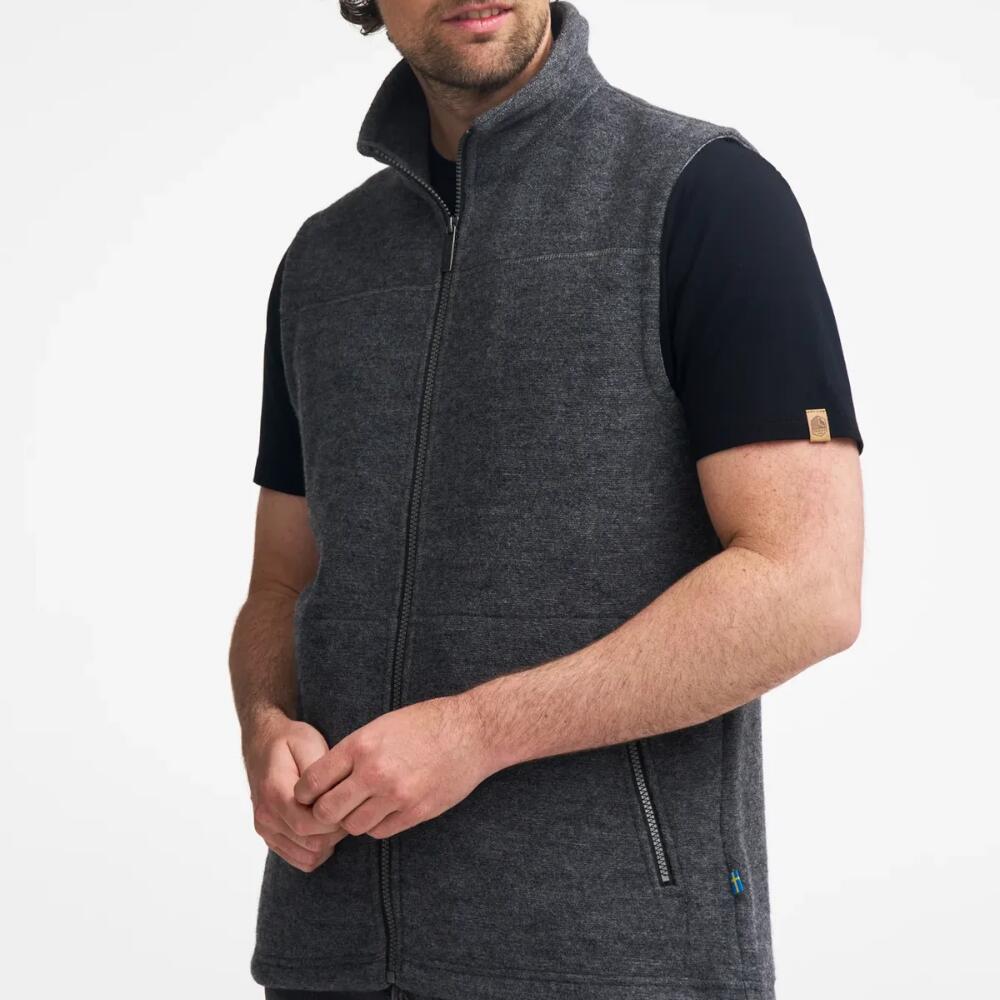 Gilet sans manches Dante Full Zip Grey pour homme en laine – gris 3/5