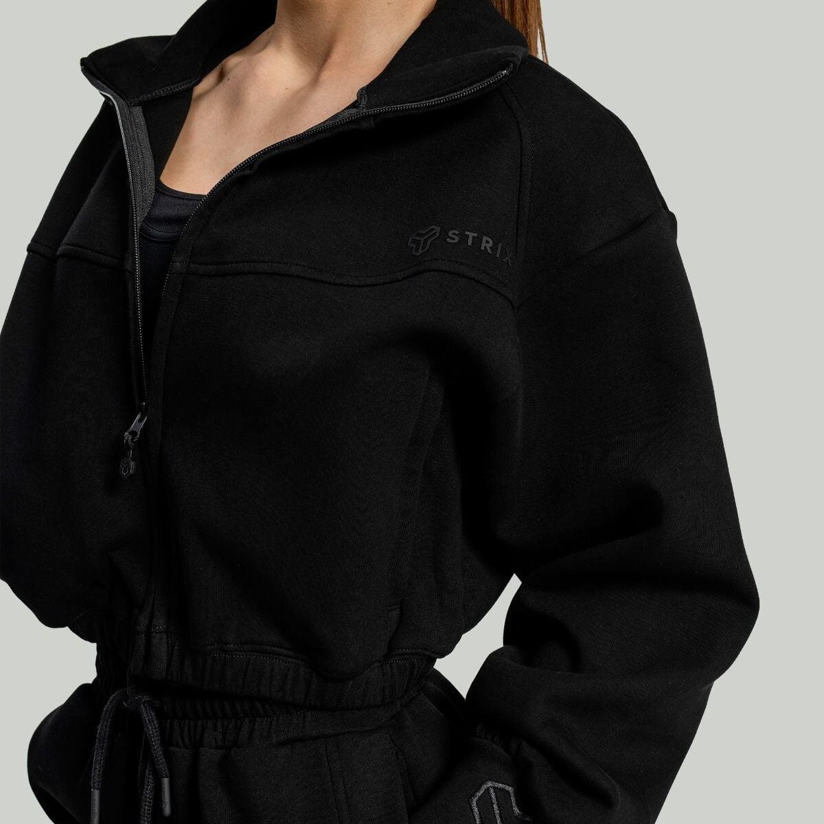 Donna felpa con zip nera Lunar 2/6