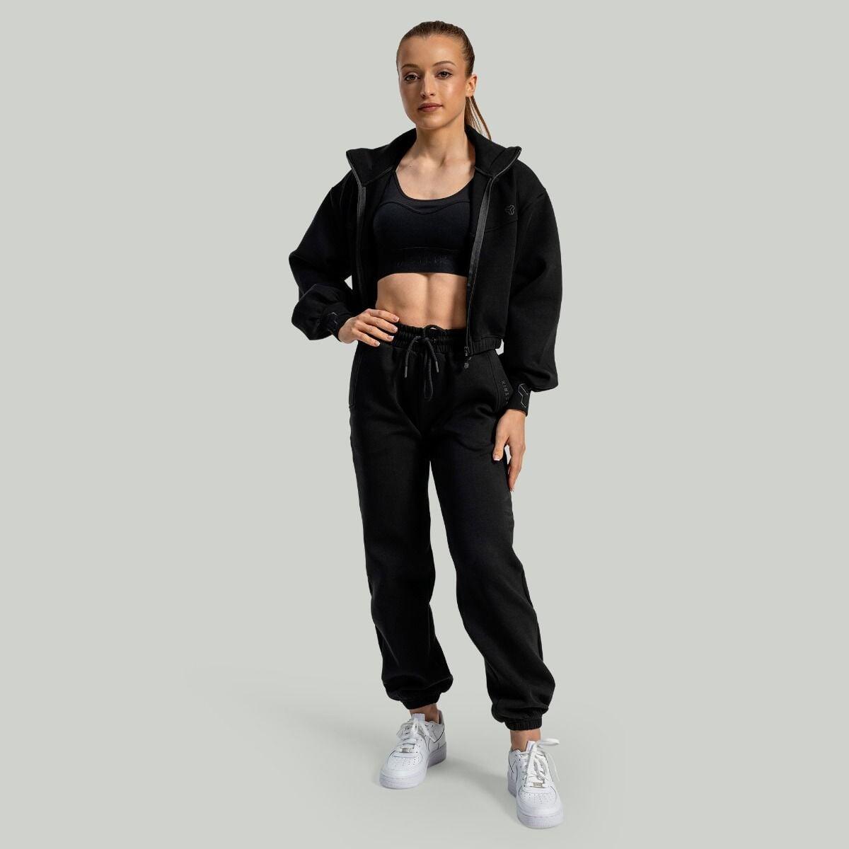 Donna felpa con zip nera Lunar 5/6