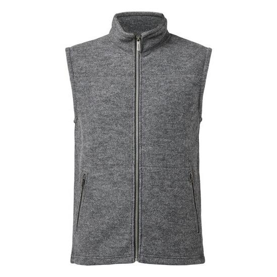 Gilet sans manches Dante Full Zip Grey pour homme en laine – gris