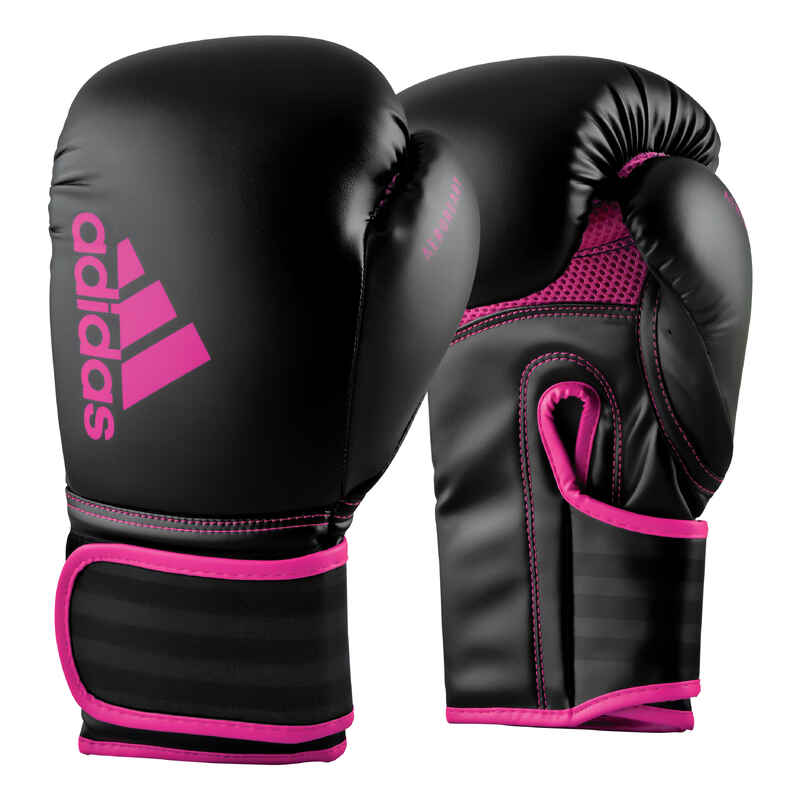 Adidas Boxhandschuhe Hybrid 80, 10 oz., Schwarz-Pink