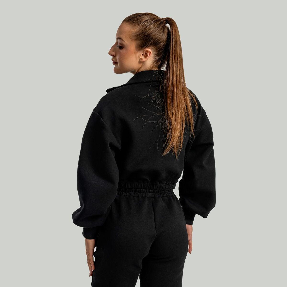 Donna felpa con zip nera Lunar 4/6