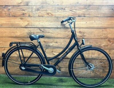 Cortina stadsfiets zwart, tweedehands, nagekeken en geserviced